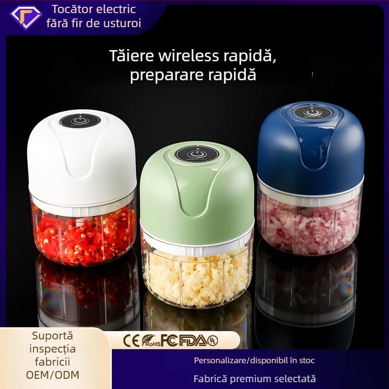 Procesor alimentar electric mini pentru usturoi — aparat de bucătărie multifuncțional pentru pastă de usturoi și sosuri