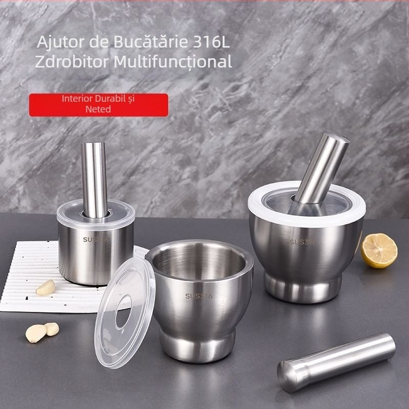 Zdrobitor de usturoi din oțel inoxidabil 304, presă manuală pentru uz casnic