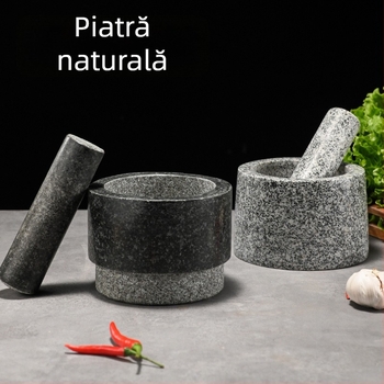 Moară de usturoi din piatră, piatră naturală, presă pentru usturoi și decojitor de usturoi