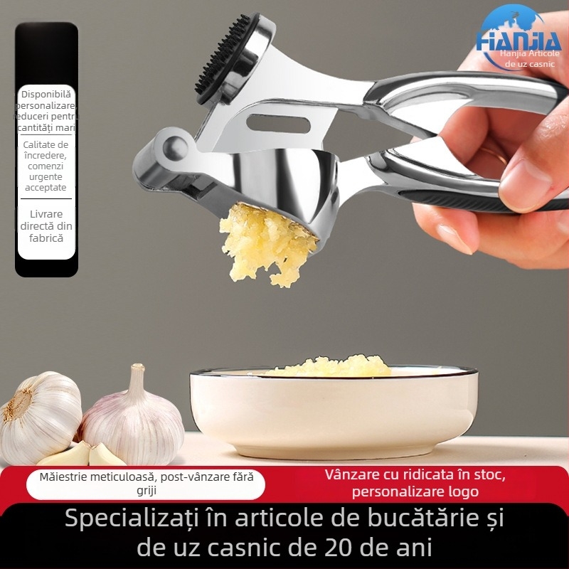 Presă de usturoi din aliaj de zinc, curățător manual pentru usturoi, zdrobitor de usturoi, pastă de usturoi, unealtă de bucătărie multifuncțională