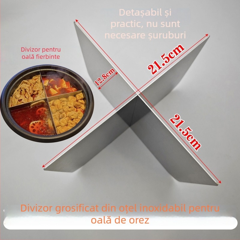 Divizor din oțel inoxidabil pentru oală de gătit orez și farfurii pentru hot pot – unealtă cu compartimente