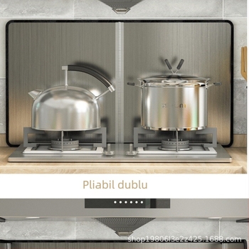 Protecție din oțel inoxidabil pentru stropi de ulei în bucătărie, ecran anti-strop, cu design îngroșat, pentru hotă de înaltă temperatură și plăcuță izolatoare