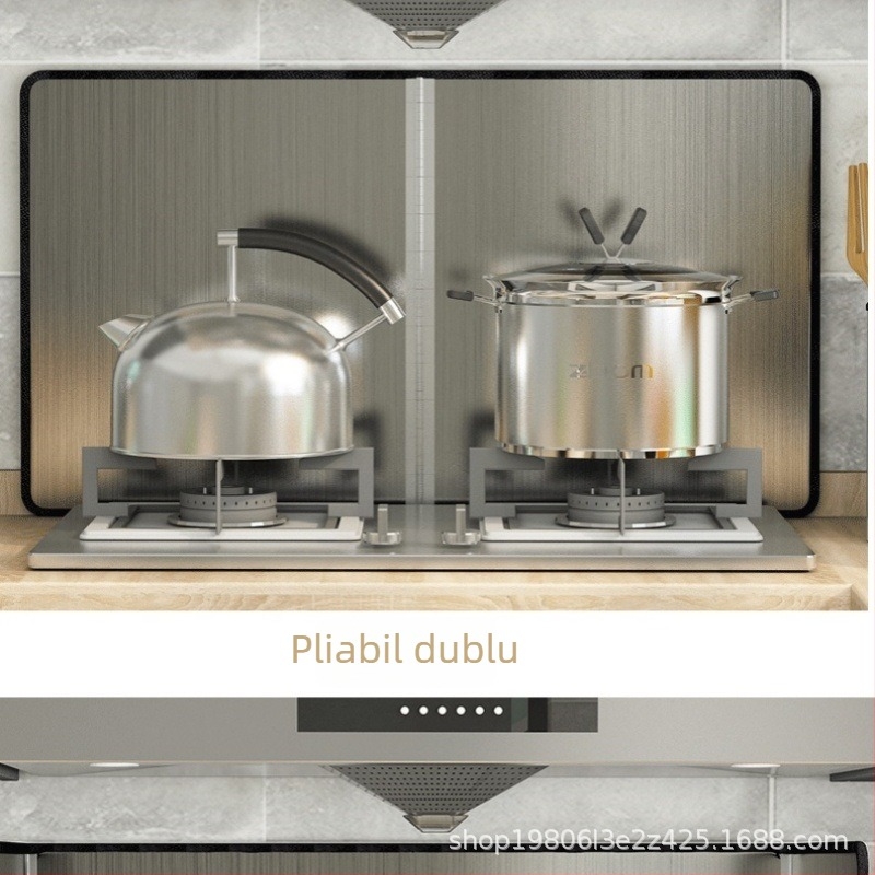 Protecție din oțel inoxidabil pentru stropi de ulei în bucătărie, ecran anti-strop, cu design îngroșat, pentru hotă de înaltă temperatură și plăcuță izolatoare