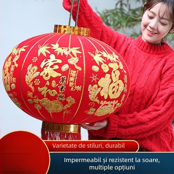 Fenar roșu lung în stil chinezesc pentru Anul Calului, decor exterior pentru uși și balcoane