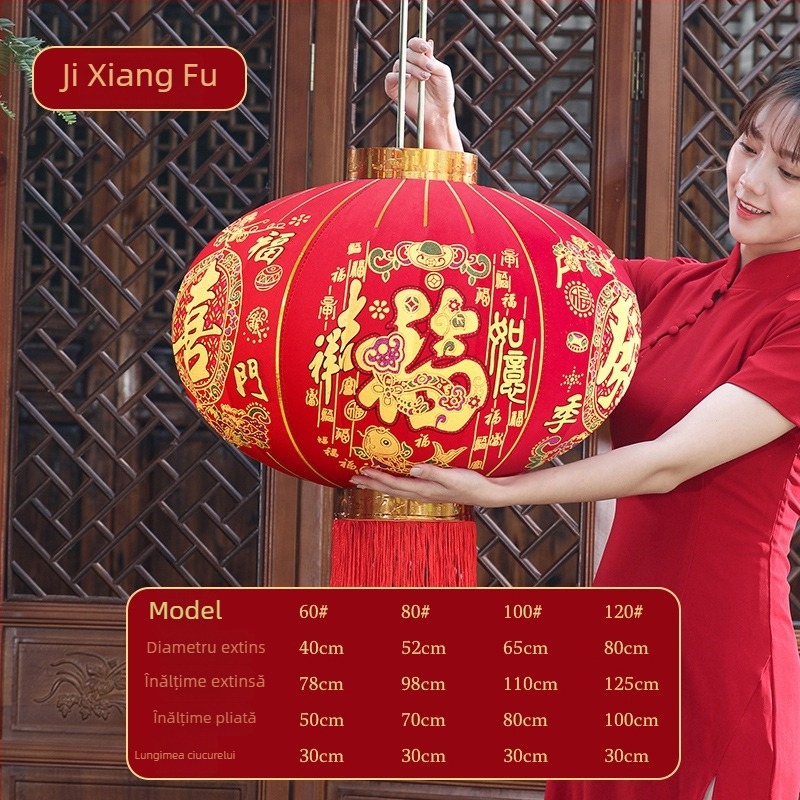 Fenar roșu lung în stil chinezesc pentru Anul Calului, decor exterior pentru uși și balcoane