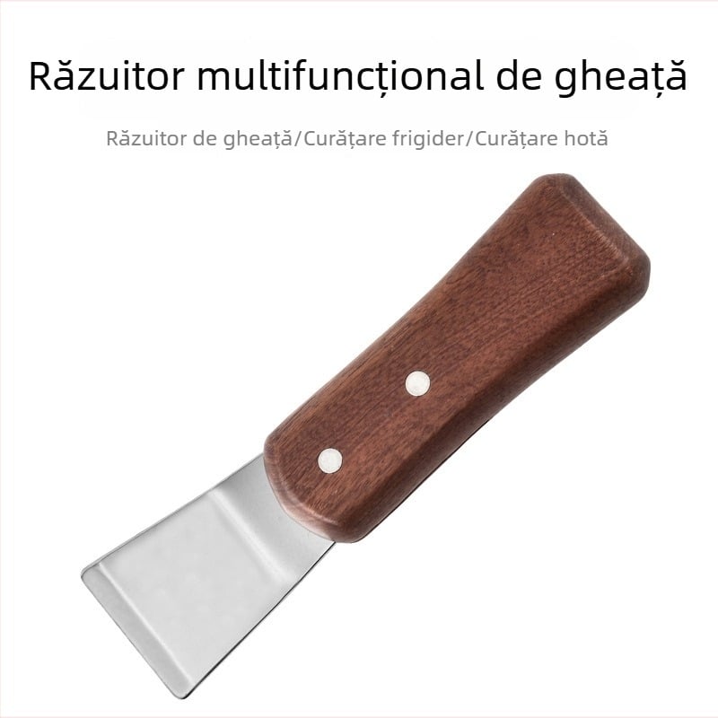 Lopată din oțel inoxidabil, mâner din lemn Sapeli – unealtă de bucătărie multifunkțională pentru curățare