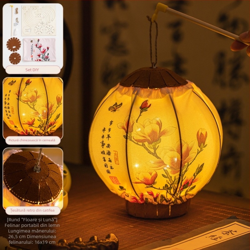 2026 Lampă de palat din lemn – set DIY pentru copii, stil clasic, iluminare