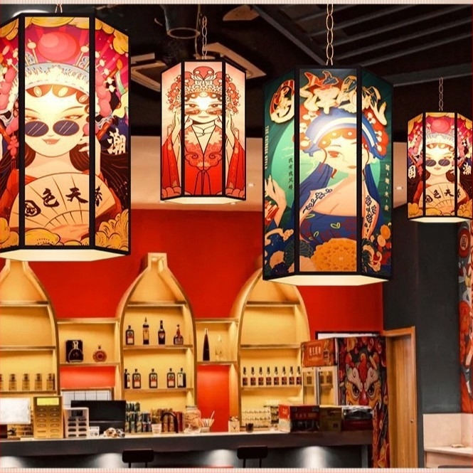 Felinare în stil chinezesc pentru străzi pietonale în aer liber, atracții turistice și decor cultural în orașe vechi, felinare de tip palat pentru tavan