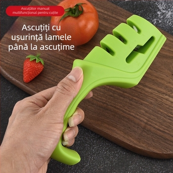 Aparat de ascuțit cu patru canale, multifuncțional pentru uz casnic, cu canale ceramice și din oțel wolfram, pentru cuțite și foarfece.