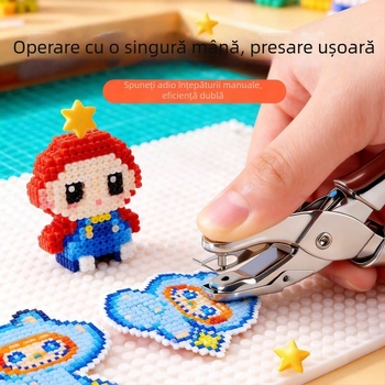Unealtă de perforare pentru artă cu mărgele, mașină perforatoare specializată pentru mărgele, inel DIY pentru breloc, kit de accesorii metalice