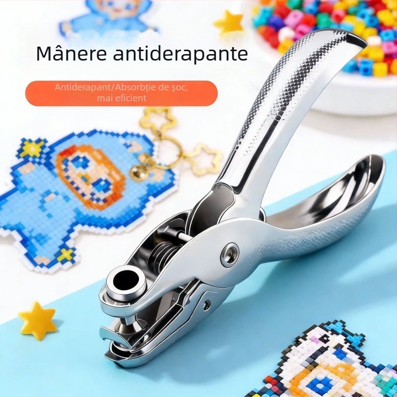 Unealtă de perforare pentru artă cu mărgele, mașină perforatoare specializată pentru mărgele, inel DIY pentru breloc, kit de accesorii metalice