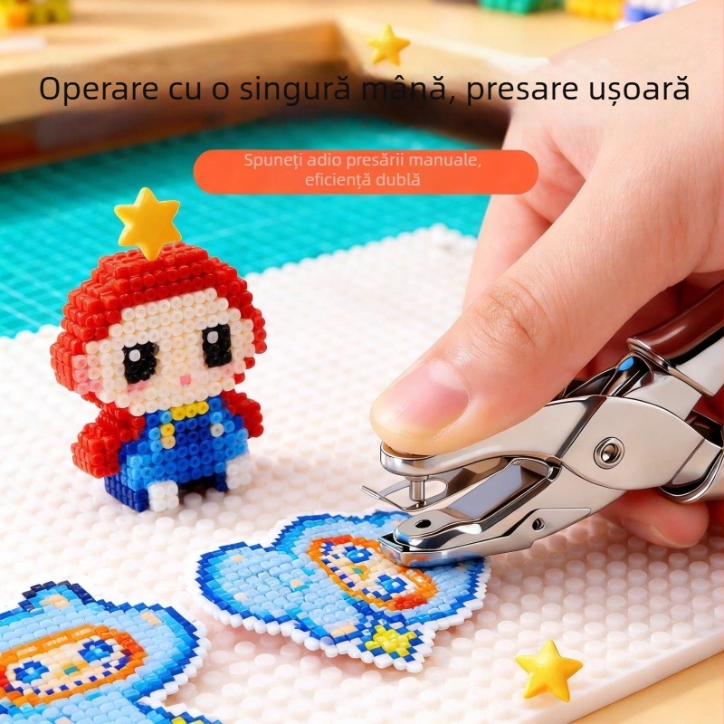 Unealtă de perforare pentru artă cu mărgele, mașină perforatoare specializată pentru mărgele, inel DIY pentru breloc, kit de accesorii metalice
