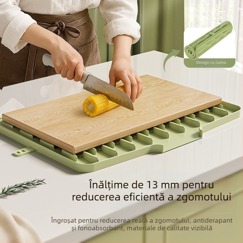 Covoraș de drenaj din silicon cu pantă, pentru bucătărie, fructe, legume și vase