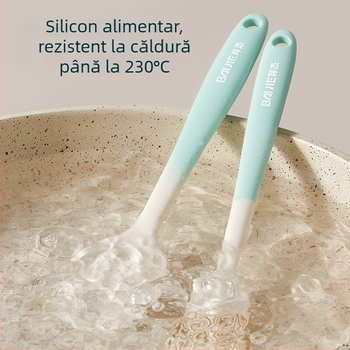 Set spatule din silicon pentru coacere - spatule din silicon alimentare, rezistente la temperaturi înalte, pensulă pentru ulei, spatulă pentru cremă de tort și pensulă pentru condimente.