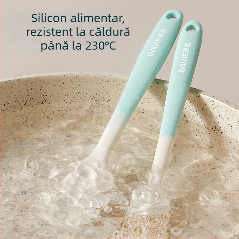 Set spatule din silicon pentru coacere - spatule din silicon alimentare, rezistente la temperaturi înalte, pensulă pentru ulei, spatulă pentru cremă de tort și pensulă pentru condimente.