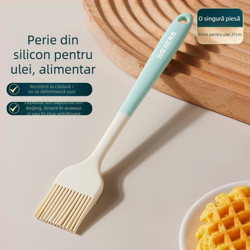 Set spatule din silicon pentru coacere - spatule din silicon alimentare, rezistente la temperaturi înalte, pensulă pentru ulei, spatulă pentru cremă de tort și pensulă pentru condimente.