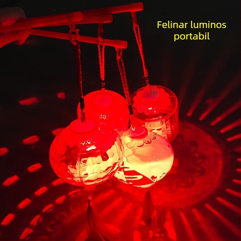 Felinar muzical cu proiecție din cristal, LED portabil, pentru decor festiv și jucării pentru copii