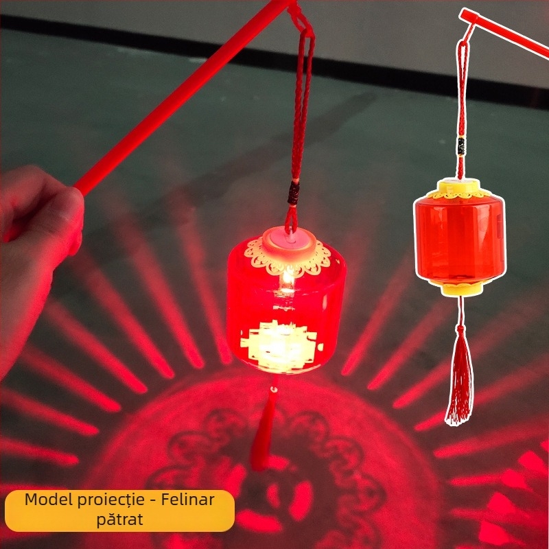 Felinar muzical cu proiecție din cristal, LED portabil, pentru decor festiv și jucării pentru copii