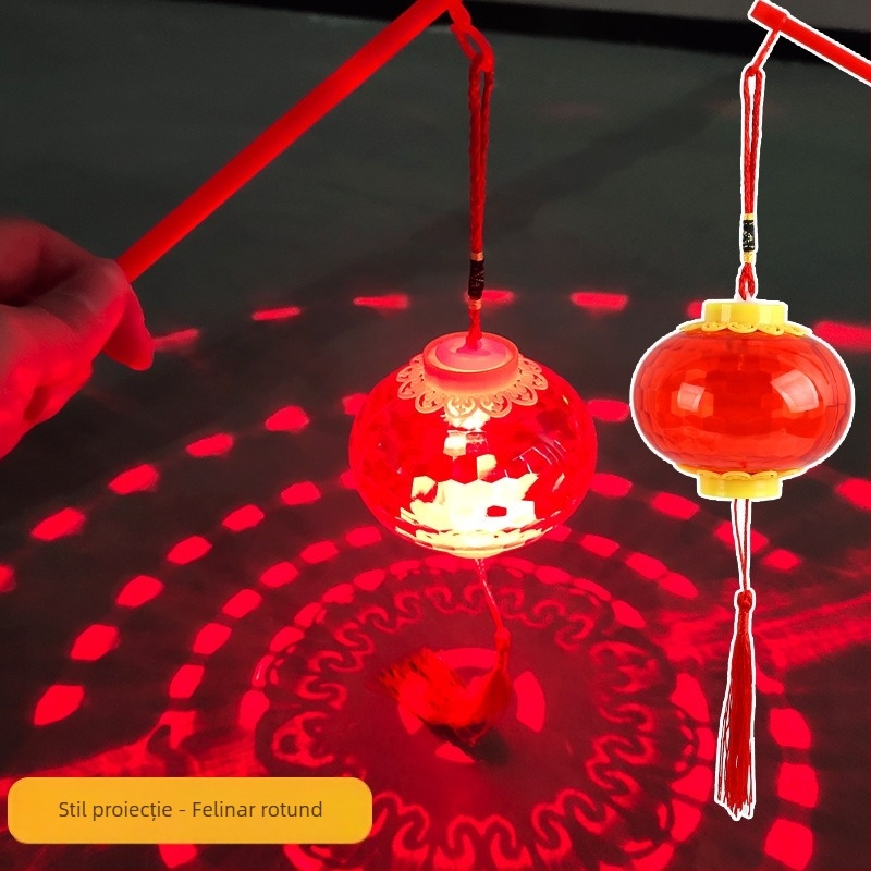 Felinar muzical cu proiecție din cristal, LED portabil, pentru decor festiv și jucării pentru copii