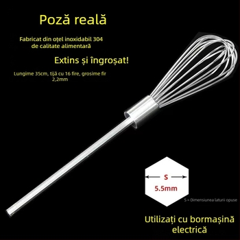Tija de amestecare prelungită din oțel inoxidabil 304 pentru aluat, pastă de susan, bază pentru hot pot și umplutură de carne
