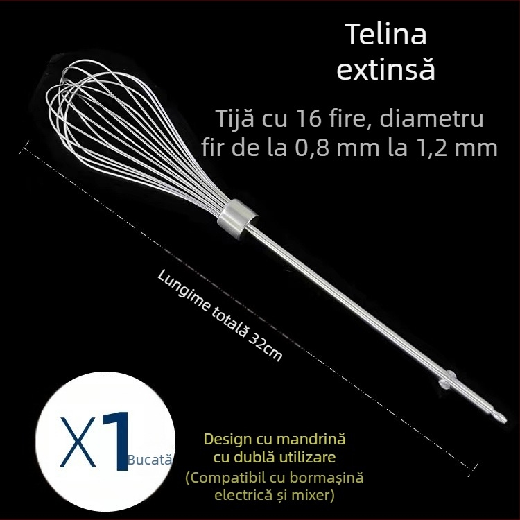 Tija de amestecare prelungită din oțel inoxidabil 304 pentru aluat, pastă de susan, bază pentru hot pot și umplutură de carne