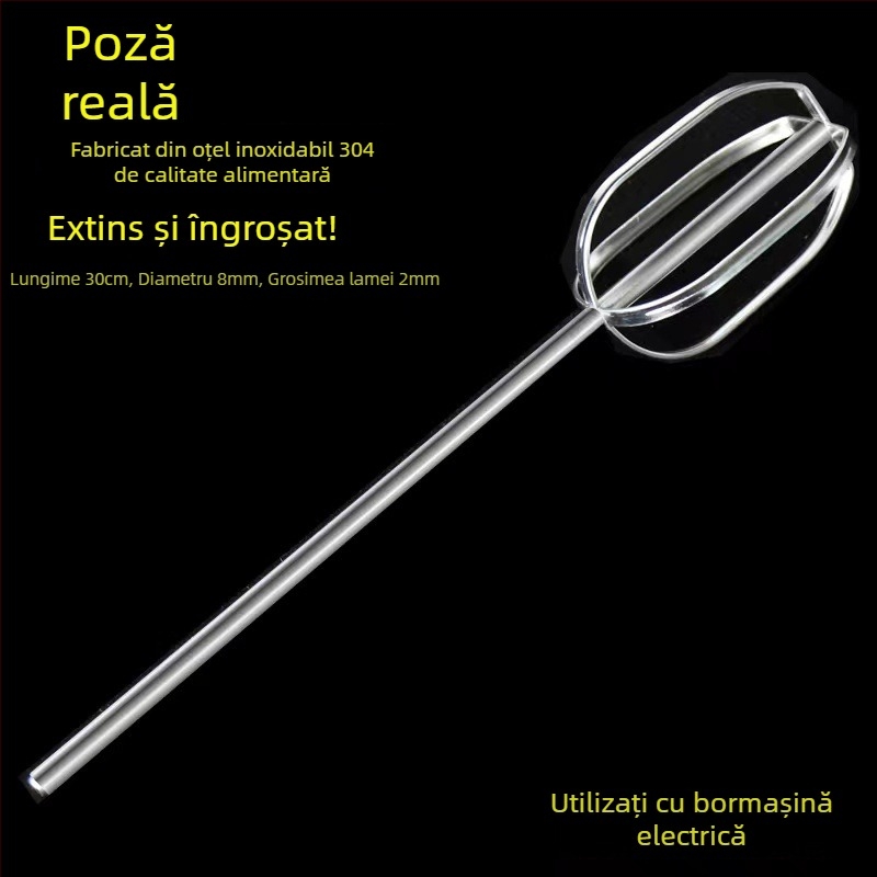 Tija de amestecare prelungită din oțel inoxidabil 304 pentru aluat, pastă de susan, bază pentru hot pot și umplutură de carne