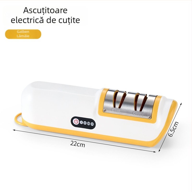 Ascuțitor electric de cuțite, fără fir, multifuncțional, compact, cu piatră de ascuțit automată pentru cuțite de bucătărie