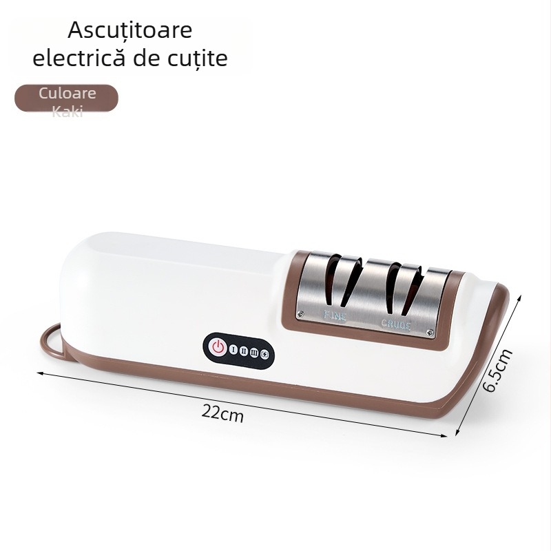 Ascuțitor electric de cuțite, fără fir, multifuncțional, compact, cu piatră de ascuțit automată pentru cuțite de bucătărie