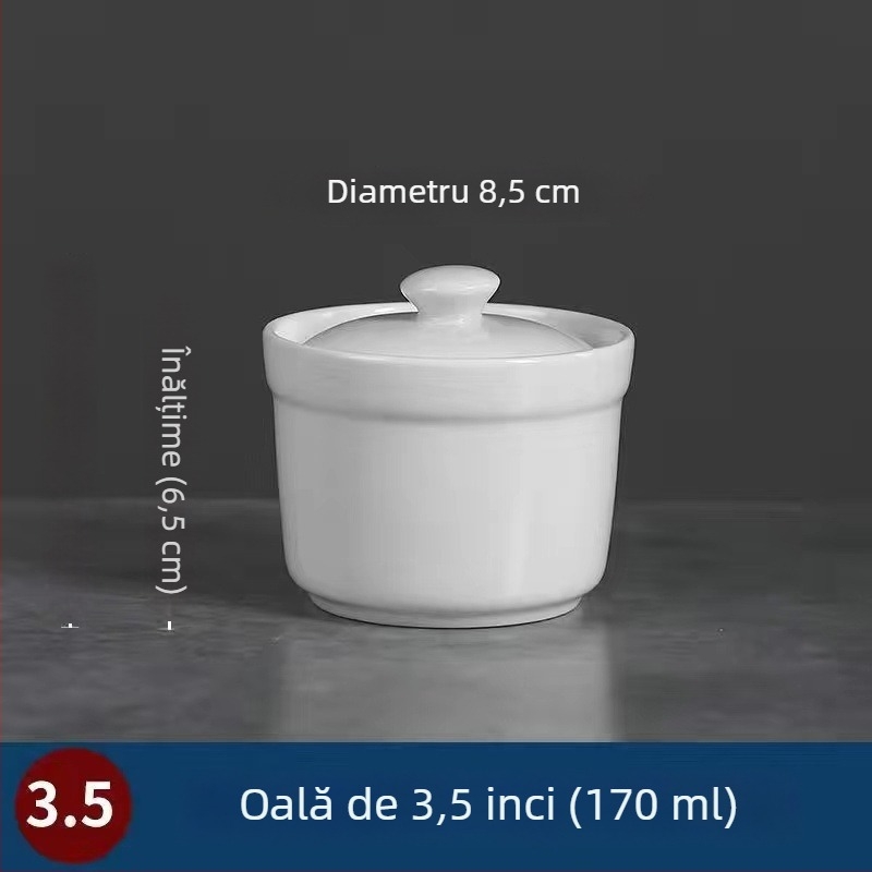 Oală ceramică pentru baie de apă, gătire la abur a ouălor și supă cu cuib de păsări, 1L, stil chinezesc