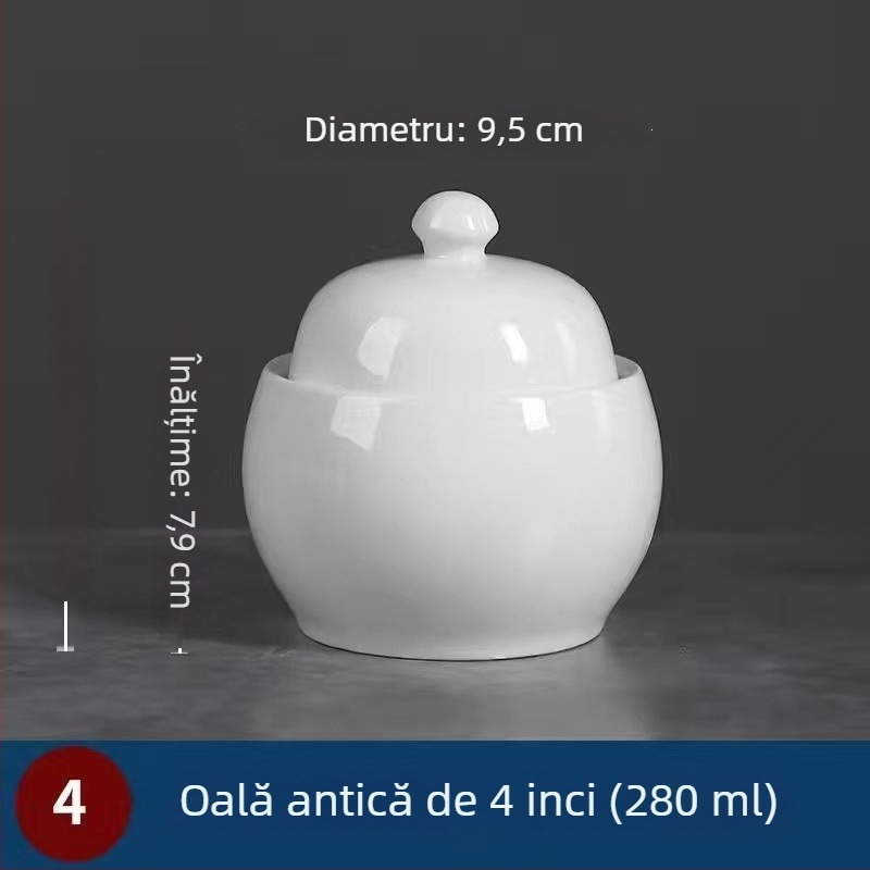 Oală ceramică pentru baie de apă, gătire la abur a ouălor și supă cu cuib de păsări, 1L, stil chinezesc
