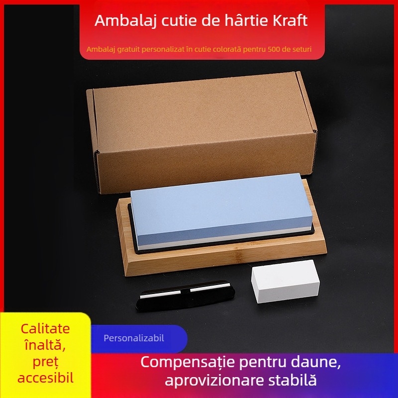 Set dublu fațete pentru ascuțit cuțite de bucătărie, 1000/6000 granulație, corindon alb, piatră de ascuțit albastră și albă