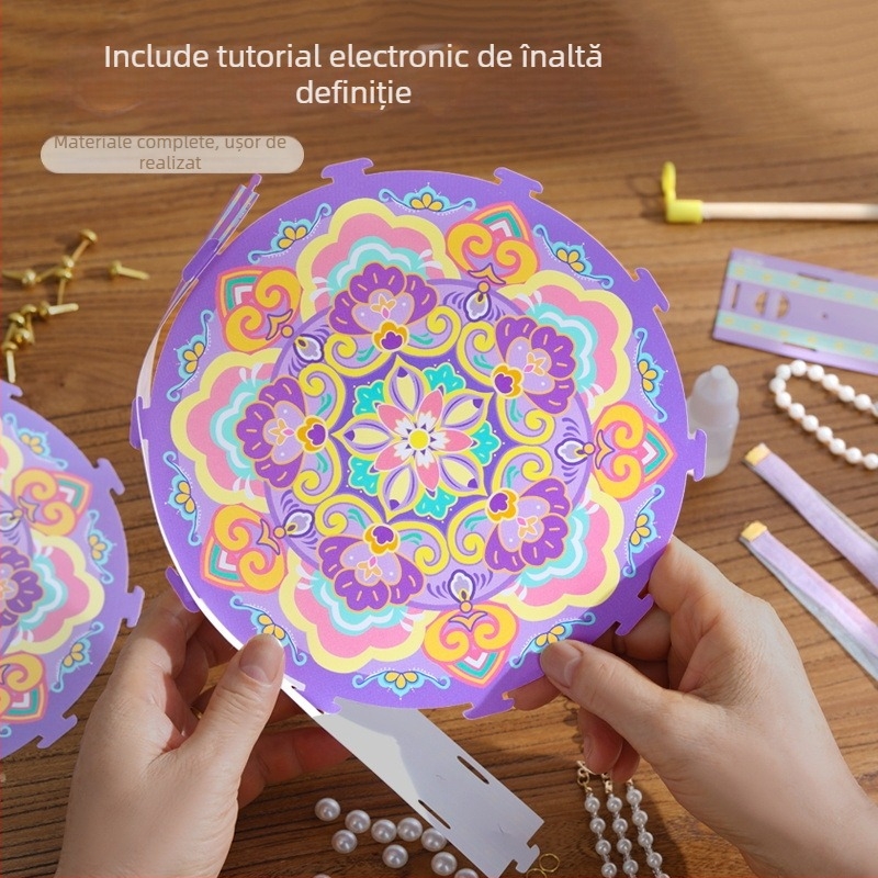 Kit DIY pentru felinar – felinar tradițional cu design de trâmbiță cu flori, moștenire culturală imaterială, model 2026, portabil, rotund