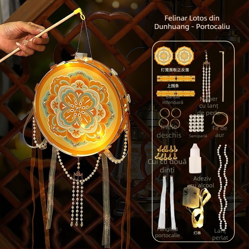 Kit DIY pentru felinar – felinar tradițional cu design de trâmbiță cu flori, moștenire culturală imaterială, model 2026, portabil, rotund