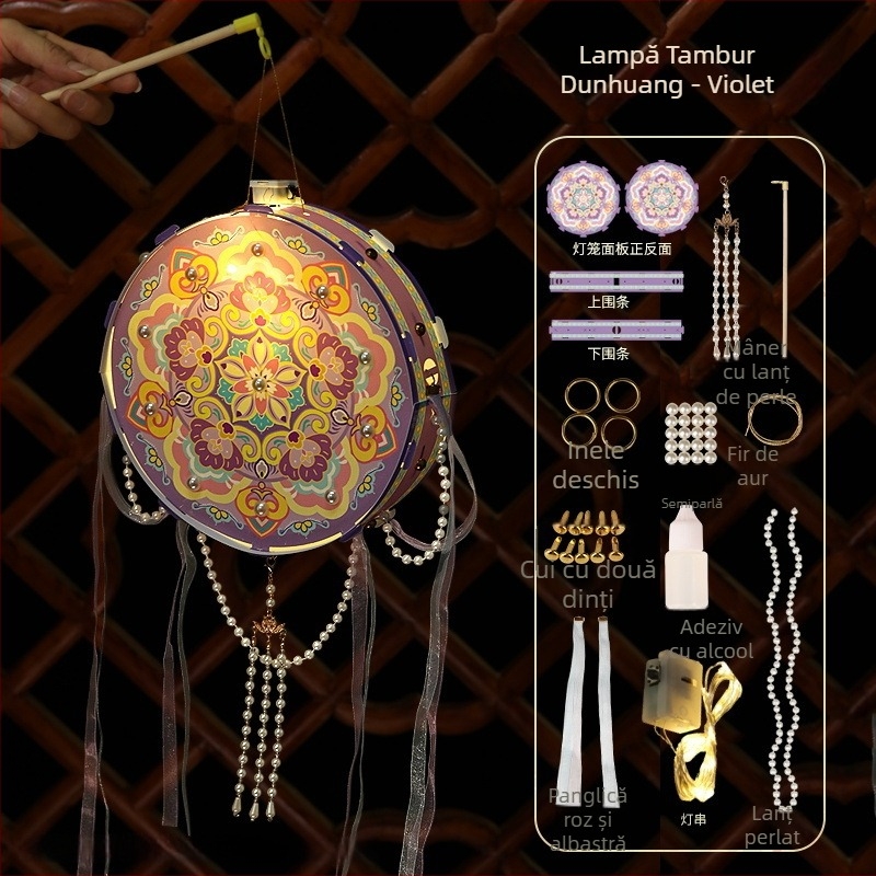 Kit DIY pentru felinar – felinar tradițional cu design de trâmbiță cu flori, moștenire culturală imaterială, model 2026, portabil, rotund