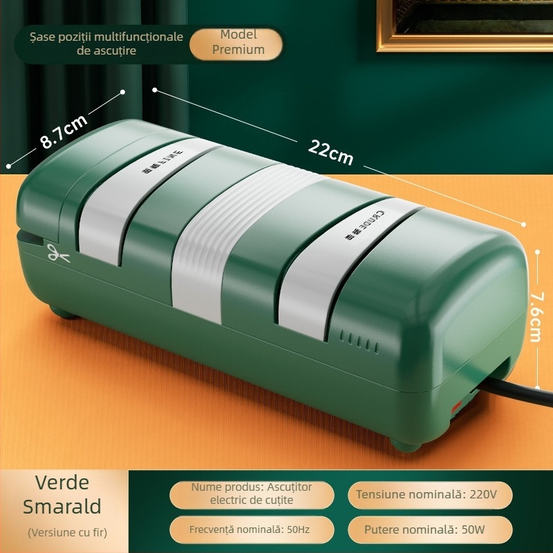 Ascuțitor electric cu diamant – ascuțire rapidă pentru cuțite de bucătărie și foarfece, multifuncțional