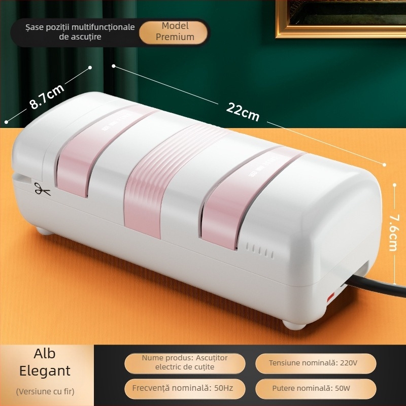Ascuțitor electric cu diamant – ascuțire rapidă pentru cuțite de bucătărie și foarfece, multifuncțional