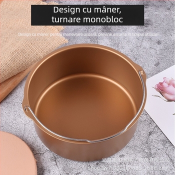 Formă de prăjit pentru air fryer, rotundă, universală, rezistentă la temperaturi înalte, cu fund solid antiaderent, 30 cm