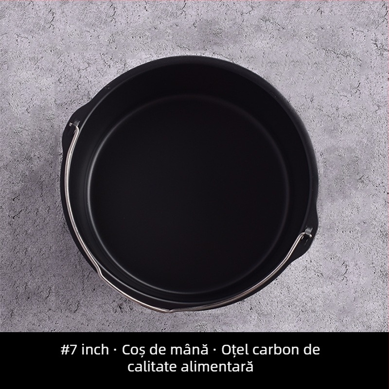 Formă de prăjit pentru air fryer, rotundă, universală, rezistentă la temperaturi înalte, cu fund solid antiaderent, 30 cm