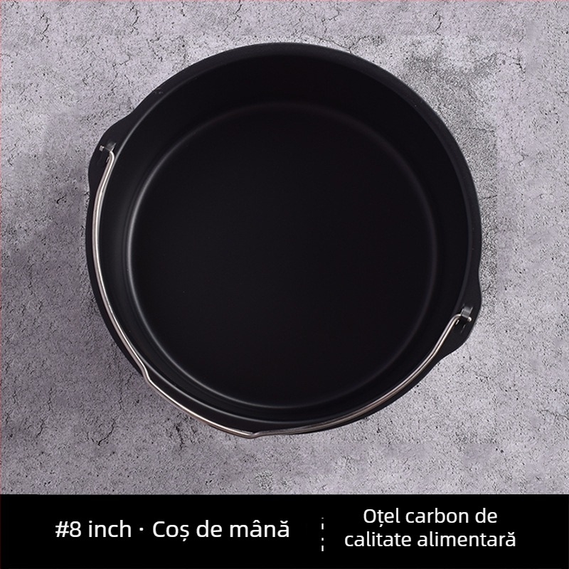 Formă de prăjit pentru air fryer, rotundă, universală, rezistentă la temperaturi înalte, cu fund solid antiaderent, 30 cm