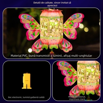 Lanterne pentru Festivalul Primăverii, lanterne de mână, kit DIY pentru copii, lanterne tradiționale creative, în stil chinezesc