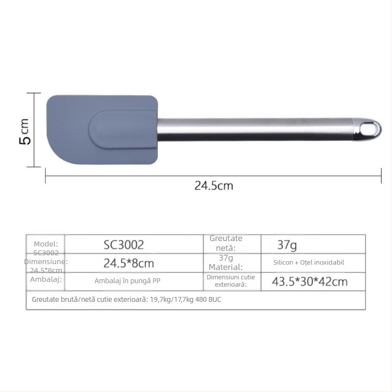 Spatulă din silicon rezistentă la temperaturi înalte, pentru coacere și cremă de tort