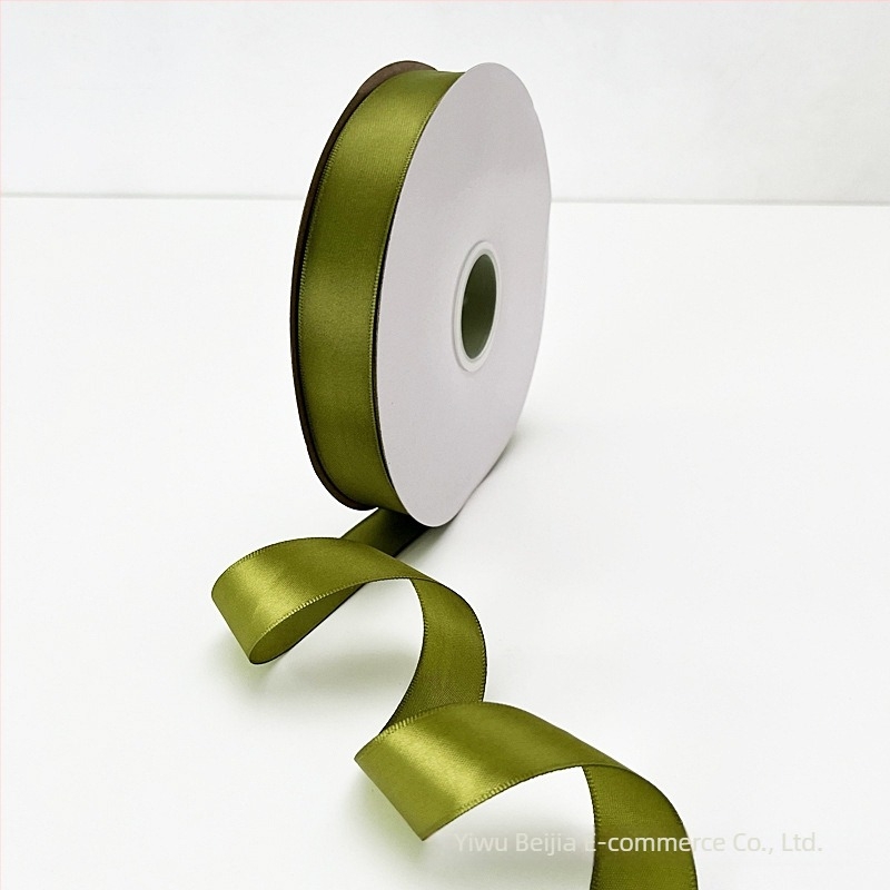 Bandă verde de satin pentru buchete, lățime 4 cm, panglică poliester pentru împachetare, fundă pentru cadouri