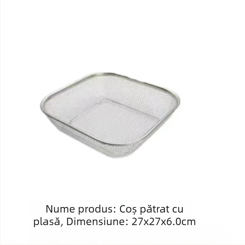 Coș de fructe și legume din oțel inoxidabil, tavă de scurgere, pentru bucătărie și uz casnic