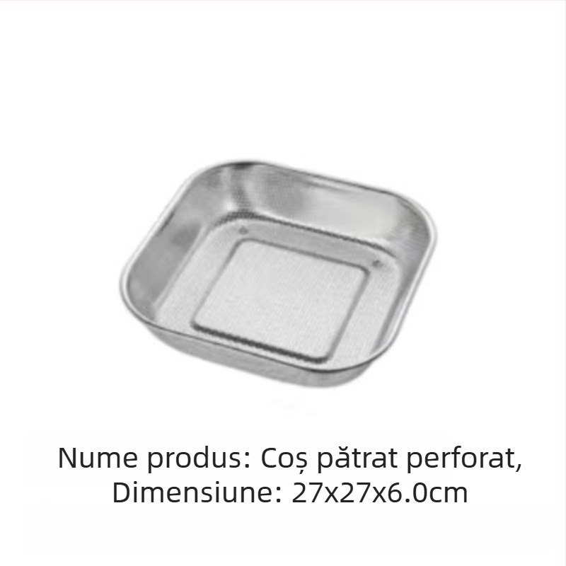 Coș de fructe și legume din oțel inoxidabil, tavă de scurgere, pentru bucătărie și uz casnic