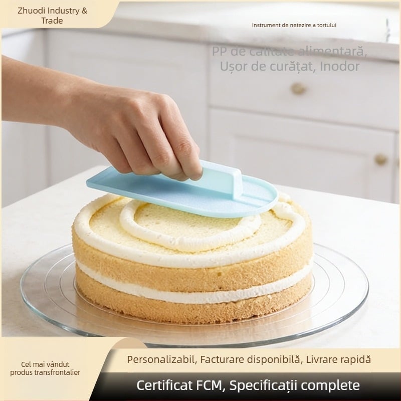 Răzuitor pentru tort cu mâner, spatulă pentru unt și netezitor fondant — unealtă de patiserie