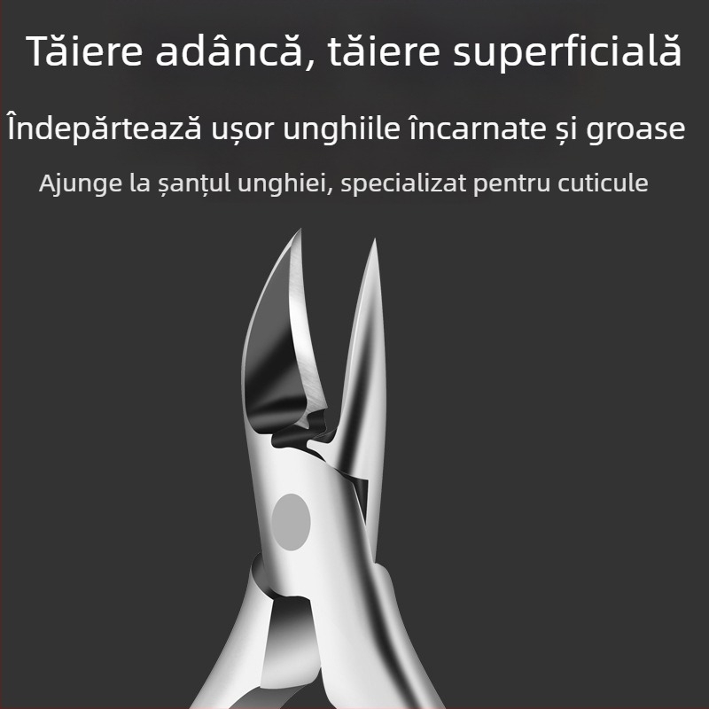 Set pedichiură pentru unghii încarnate: clește pentru unghii cu canelură, clește pentru unghii groase și cuțit de pedichiură