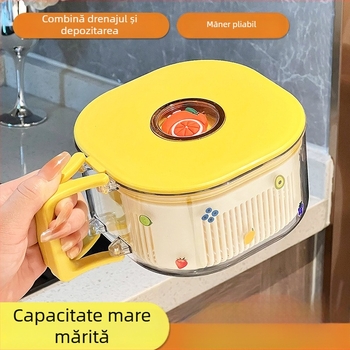 Cos de scurgere multifuncțional pentru bucătărie – spălarea fructelor și a legumelor, portabil pentru picnic