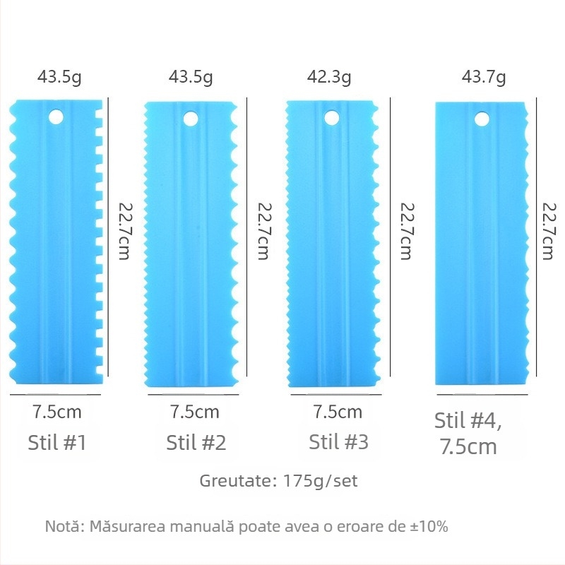 Spatulă din plastic pentru netezirea cremei pe tort – unealtă de cofetărie, calitate alimentară