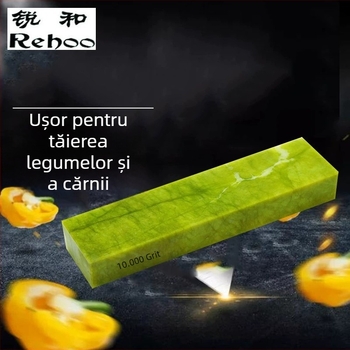 Ruihe marcă piatră de ascuțit din jad verde natural, granulație 10000, pentru cuțite, finisare fină, piatră de ulei, finisaj oglindă