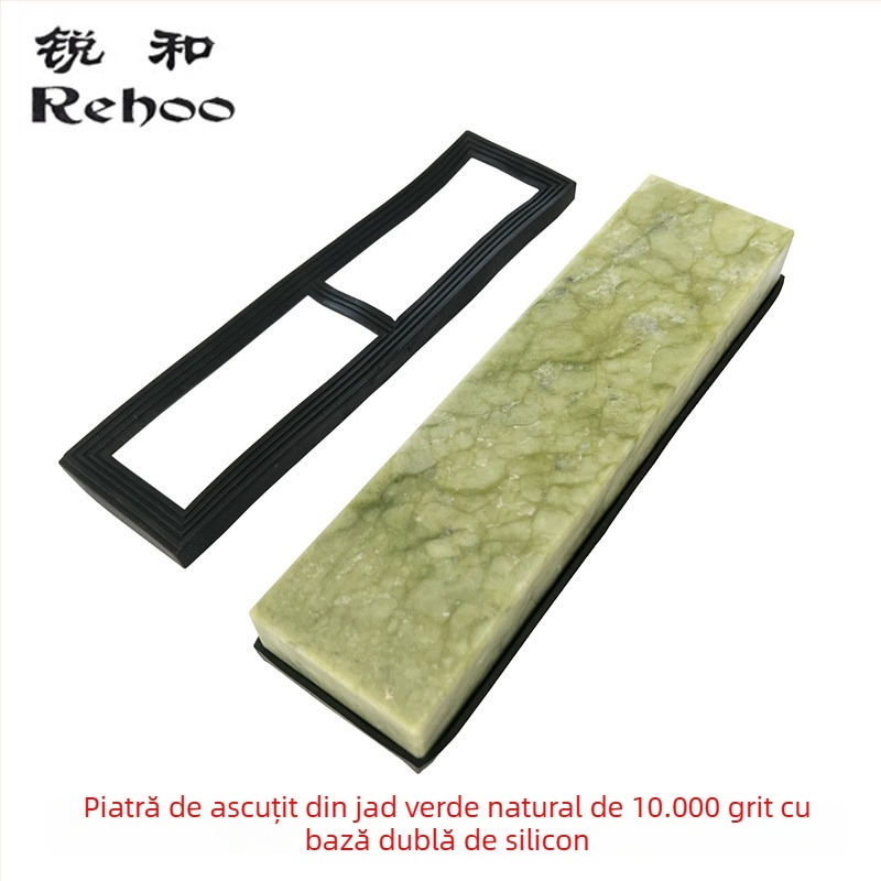 Ruihe marcă piatră de ascuțit din jad verde natural, granulație 10000, pentru cuțite, finisare fină, piatră de ulei, finisaj oglindă